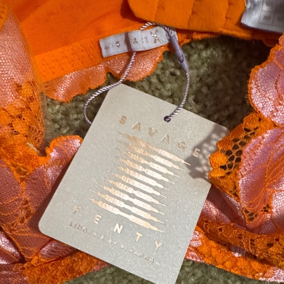 Savage X Fenty Pink and Orange Lace Bra - Picture 2 of 4